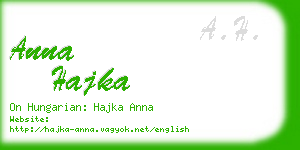 anna hajka business card